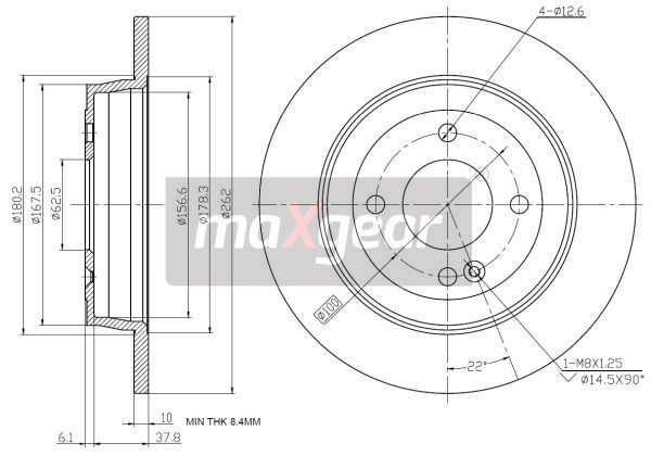 TARCZA HAMULCOWA TYŁ HYUNDAI ACCENT I20 1,0-1,6 10- MaXgear 19-3342