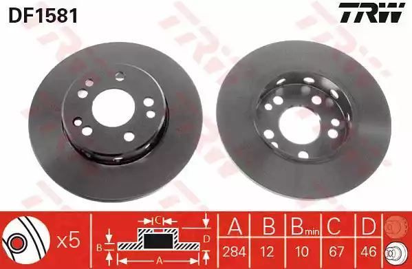 Tarcza hamulcowa przód Mercedes W124 200 TRW DF1581