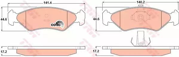 Klocki hamulcowe przód Ford FIESTA -95 TRW GDB1221