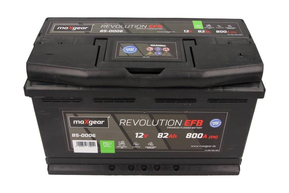 Akumulator 12V 82AH 800A L- 315X175X190 EFB MAXGEAR REVOLUTION ENHANCED FLOODED BATTERY MaXgear 85-0006