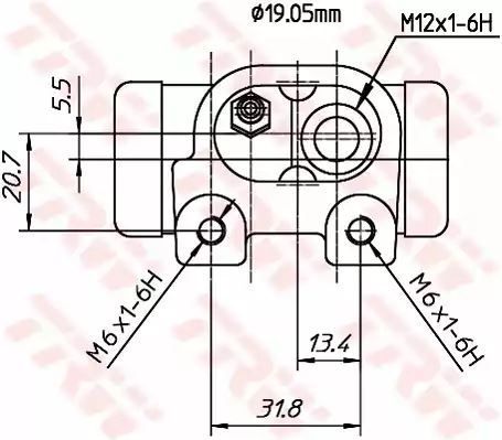 CYLINDEREK HAM. CITROEN C2 1,1 03-09 LE/PR TRW BWD307T