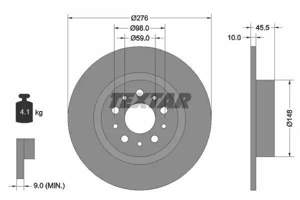 TARCZA HAM. ALFA T. 156/GT 1,6-3,2 97-06 Textar 92114703
