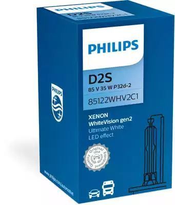 D2S WHITEVISION GEN2 +120% BARWA ŚWIATŁA 5000K TRZONEK P32D-2 EFEKT ULTRA BIA?EGO ŚWIATŁA LED  OPAKOWANIE KARTONIK Philips 85122WHV2C1