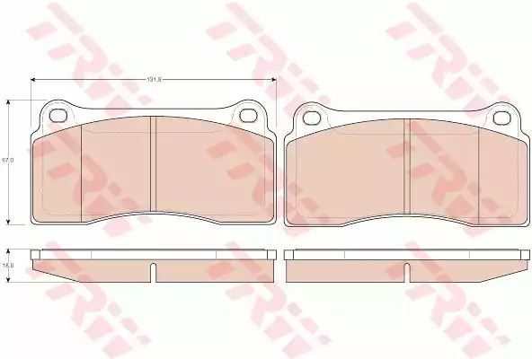 Klocki hamulcowe tył Jaguar XJ XK 3,2-4,0 96-03 131,8x67x18 TRW GDB1536