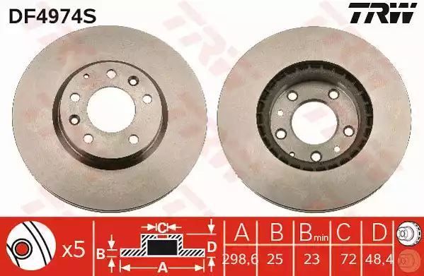 Tarcza hamulcowa przód Mazda 6 TRW DF4974S