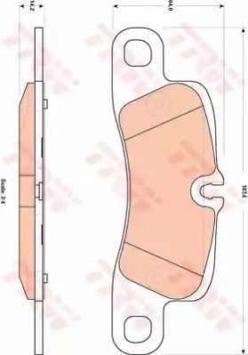 Klocki hamulcowe tył Porsche CAYENNE 4,5-4,8 06-10 187,4x64x14,2  BREMBO TRW GDB1839