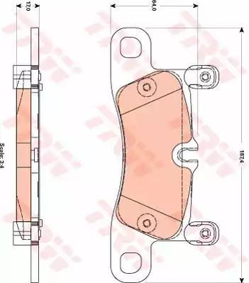Klocki hamulcowe tył Porsche CAYENNE 3,0-4,8 10- 187,4x76x17 BREMBO TRW GDB1876