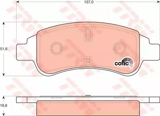 Klocki hamulcowe przód Citroen BERLINGO C2 C3 DS3 XSARA 206 207 208 307 TRW GDB1563