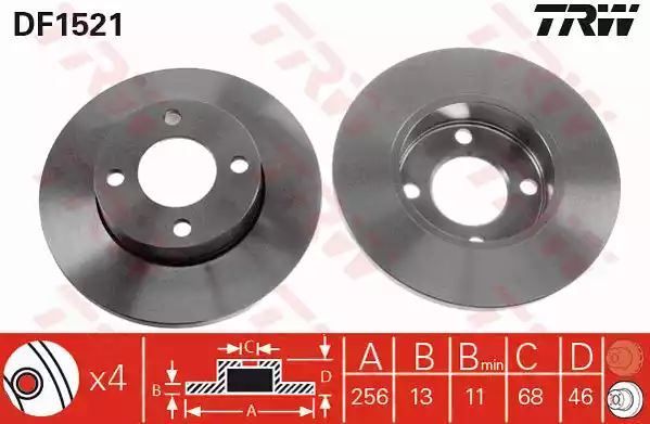 Tarcza hamulcowa przód Audi 80 100 TRW DF1521
