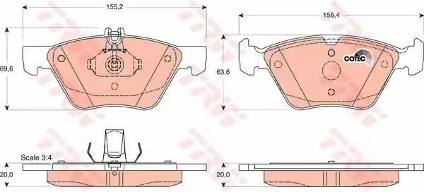 Klocki hamulcowe przód Mercedes W210 95- TRW GDB1215
