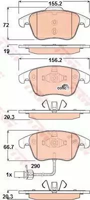 Klocki hamulcowe przód A4 A5 07- TARCZA 314MM TRW GDB1814