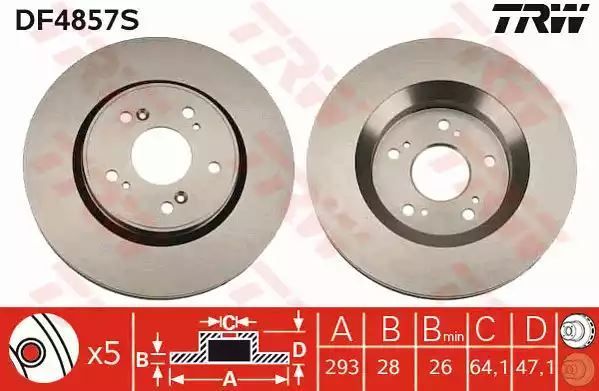 Tarcza hamulcowa przód Honda CR-V 07- 12- TRW DF4857S
