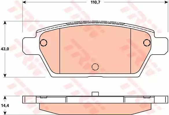 Klocki hamulcowe tył Mazda 6 2,3 02-07 TRW GDB3517