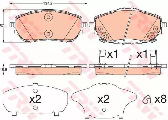 Klocki hamulcowe przód Toyota AURIS 12- TRW GDB3598