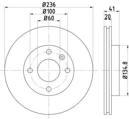 Tarcza hamulcowa przód Opel KARL 1,0 15- 236x20 Textar 92278703