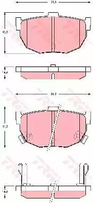 Klocki hamulcowe tył Hyundai COUPE 00- LANTRA 90-00 ELANTRA 00- KIA CERATO 04- TRW GDB3368