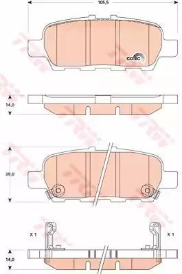 Klocki hamulcowe tył Nissan QASHQAI TRW GDB3508