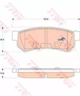 Klocki hamulcowe tył Daewoo NUBIRA TRW GDB4178