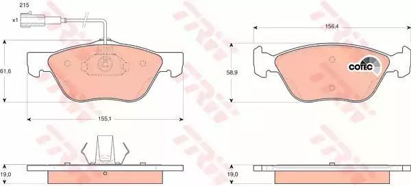 Klocki hamulcowe przód Alfa Romeo 166 MAREA TRW GDB1445