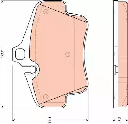 Klocki hamulcowe tył Porsche 718 BOXSTER 16- 718 CAYMAN 16 - 911 00-12 BOXSTER 04- CAYMAN 09- TRW GDB1758