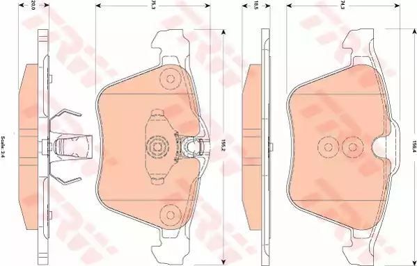 Klocki hamulcowe przód Jaguar XF 3,0 4,2 5,0 TRW GDB1835