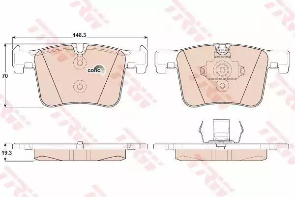 Klocki hamulcowe przód BMW 1 2 3 4 X3 X4 2,0-3,0 11- 148,3x70x19,3 ATE TRW GDB1942
