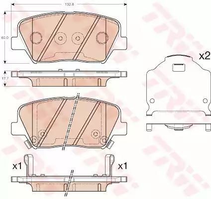 Klocki hamulcowe przód Hyundai I30 11- TRW GDB3549
