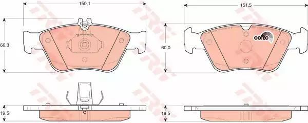 Klocki hamulcowe przód Mercedes W202 210 93- TRW GDB1205