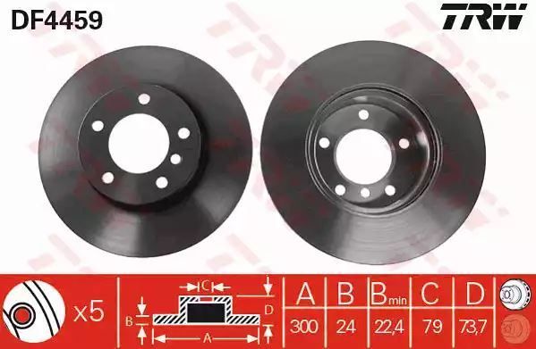 Tarcza hamulcowa przód BMW E90 05- TRW DF4459