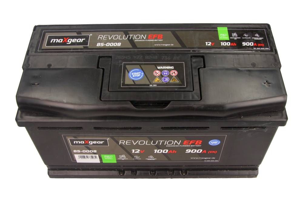 Akumulator 12V 100AH 900A L- 353X175X190 EFB MAXGEAR REVOLUTION ENHANCED FLOODED BATTERY MaXgear 85-0008