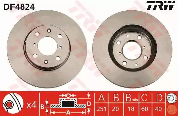 Tarcza hamulcowa przód Suzuki SWIFT TRW DF4824