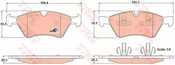 Klocki hamulcowe przód Mercedes W164 ML X164 W251 W211 4-MATIC TRW GDB1642