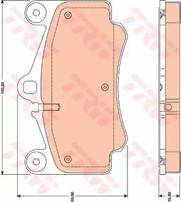 Klocki hamulcowe przód Porsche 911  997  00-12 140,2x89x16,8 BREMBO TRW GDB1778