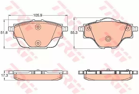 Klocki hamulcowe tył Citroen C4 PICASSO 13- DLA TARCZY 290MM TRW GDB2034