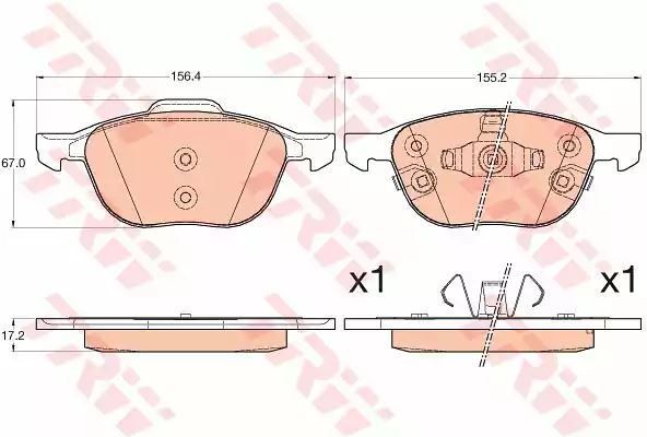 Klocki hamulcowe przód Ford FOCUS 04- 11- Mazda Volvo TRW GDB2059