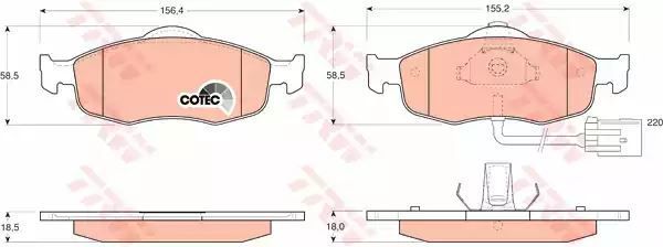Klocki hamulcowe przód Ford MONDEO 93- bez czujnika TRW GDB1108