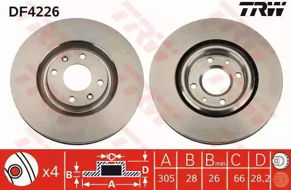 Klocki hamulcowe przód Peugeot 406 COUPE 95- 3,0 305X TRW DF4226