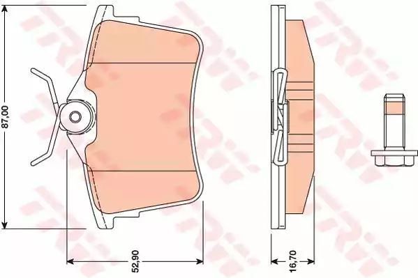 Klocki hamulcowe tył Citroen BERLINGO 08- TRW GDB1799