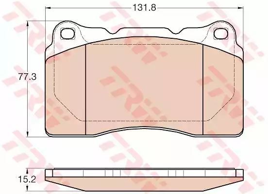 Klocki hamulcowe przód Renault MEGANE COUPE 2,0 08- 131,2x77,3x15,2 BREMBO TRW GDB2007