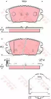 Klocki hamulcowe przód Hyundai SONATA KIA SPORTAGE 04- z czujnikiem TRW GDB3409
