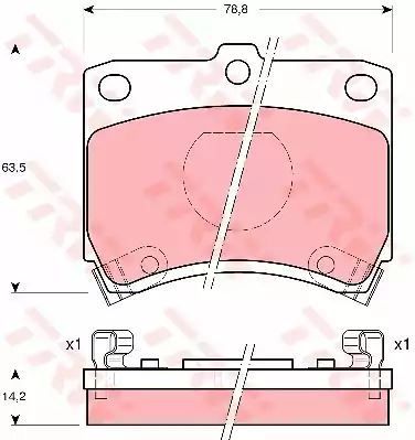 Klocki hamulcowe przód Mazda 121 TRW GDB773