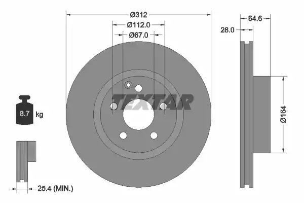 TARCZA HAM. DB P. W211 02- Textar 92115305