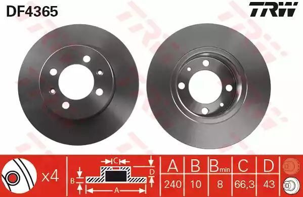 Tarcza hamulcowa przód MG MG TF TRW DF4365