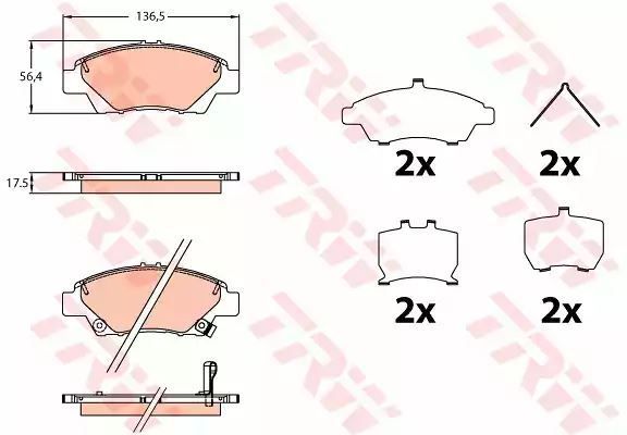Klocki hamulcowe przód Honda JAZZ 13- TRW GDB3643