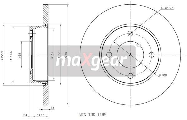TARCZA HAMULCOWA PRZÓD AUDI 80 100 Z POWŁOKĄ ANTYKOROZYJNĄ MaXgear 19-0778MAX