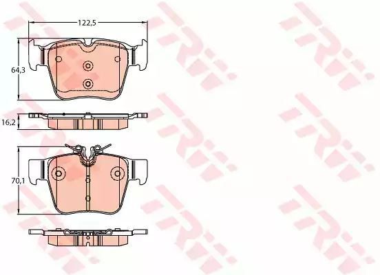 Klocki hamulcowe tył Mercedes X253 C253 4-MATIC 15- 122,5x63,9x16,1 TRW GDB2154