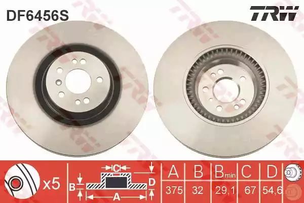 Tarcza hamulcowa przód Mercedes X164 3,0-5,5 06- TRW DF6456S