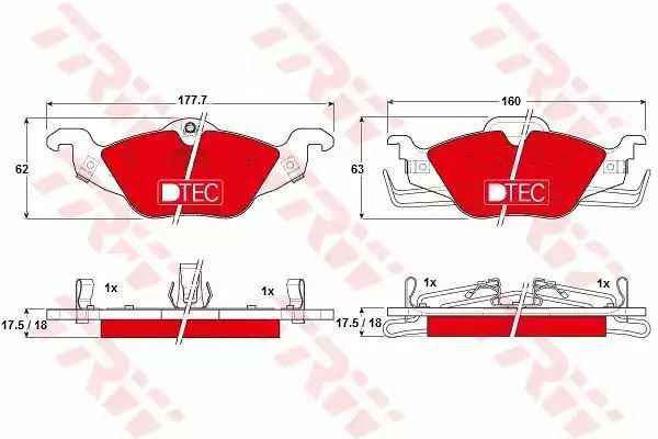 Klocki hamulcowe przód Opel ASTRA G. TRW GDB1351DTE