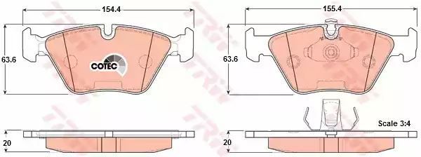 Klocki hamulcowe przód BMW E39 -10 96 TRW GDB1404