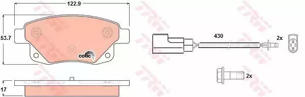 Klocki hamulcowe tył Ford TRANSIT 06-14 z czujnikiem TRW GDB1725